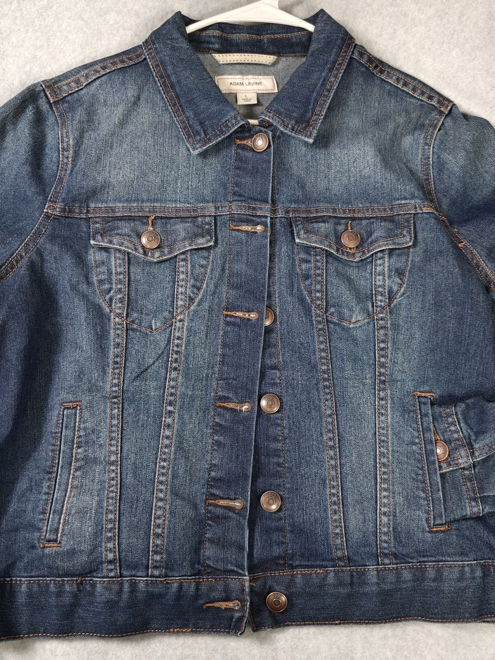 Classic Dark Blue Denim Jacket Women's Size Large - Picture 2 of 9